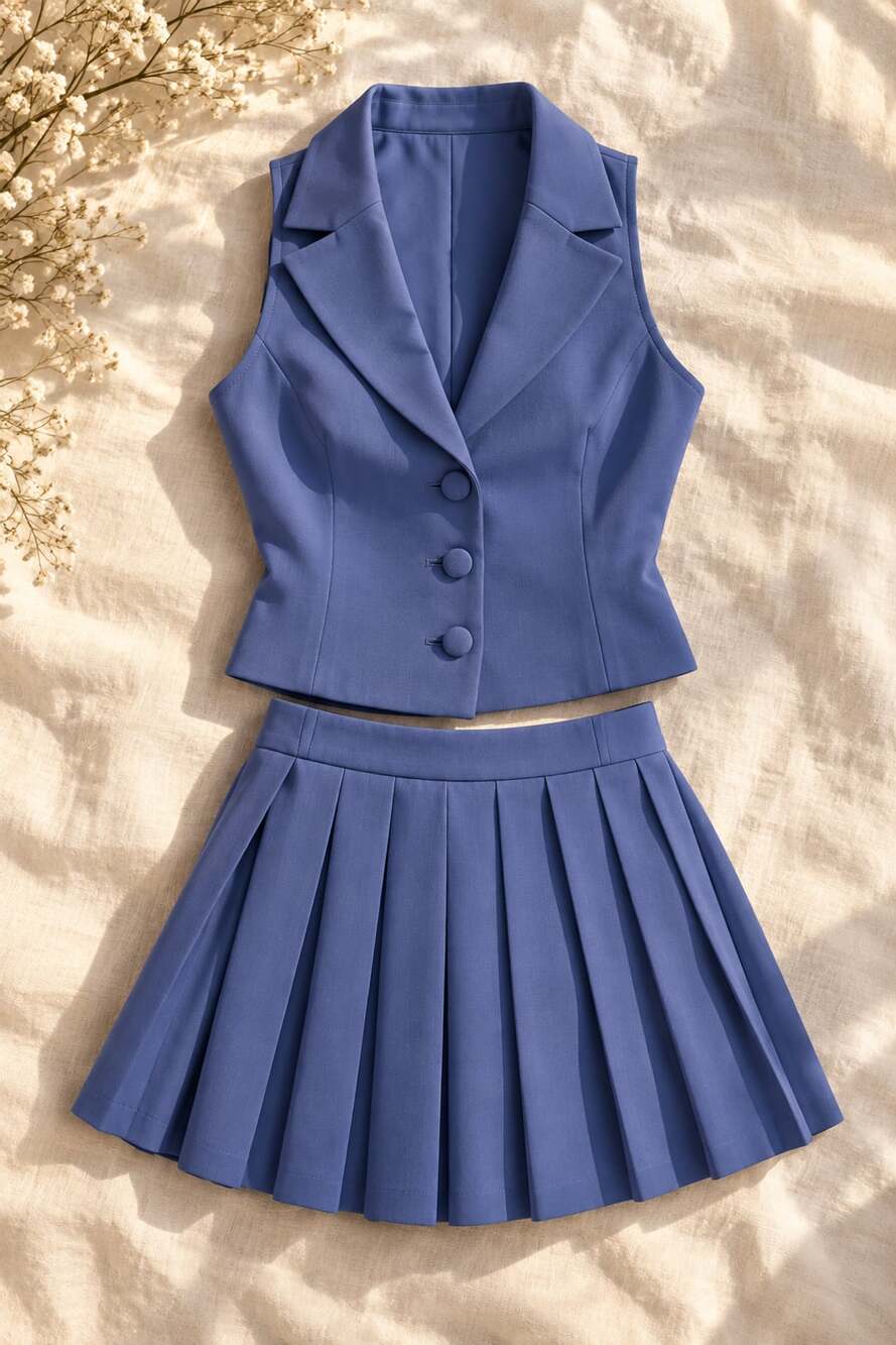 Cicy Bell Women's Summer 2 Piece Outfits V Neck Blazer Vest Matching Sets and